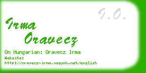 irma oravecz business card